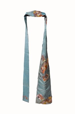 Lot 208 - Japanese obi sash, decorated with floral fan motifs