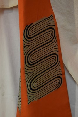 Lot 210 - Japanese obi sash, decorated with geometric panels