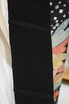 Lot 207 - Japanese obi sash, decorated with stylised feathers