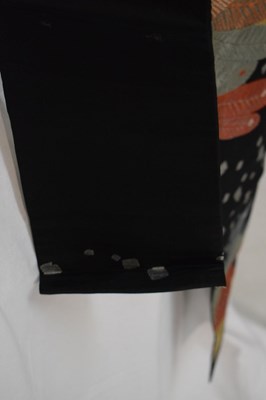 Lot 207 - Japanese obi sash, decorated with stylised feathers