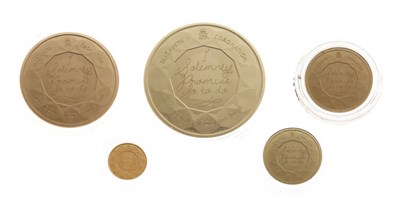 Lot 184 - Elizabeth II Gibraltar Sapphire Coronation Jubilee gold five-coin set, 2018