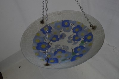 Lot 544 - Loys Lucha French Art Deco design frosted glass ceiling light