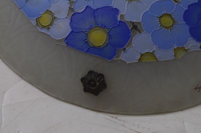 Lot 544 - Loys Lucha French Art Deco design frosted glass ceiling light