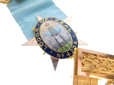 Lot 31 - 9ct gold Masonic Lodge jewel and ephemera