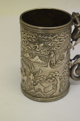 Lot 102 - Chinese export white metal mug