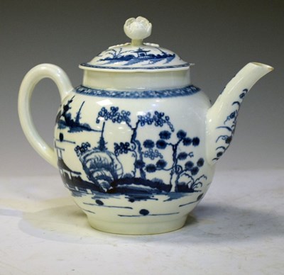 Lot 439 - 18th Century blue and white porcelain teapot