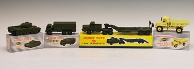 Lot 481 - Dinky Toys - Three boxed military-themed diecast model vehicles, and other (4)