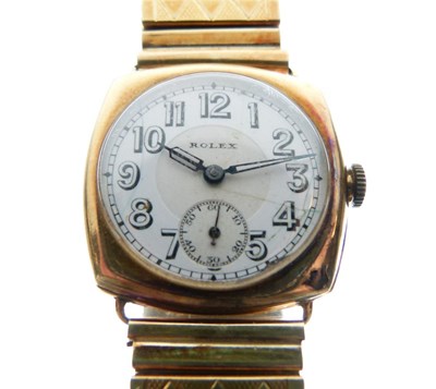 Lot 126 - Rolex - Gentleman's 18ct gold case back cushion wristwatch