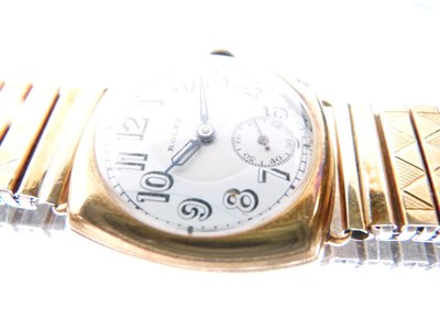 Lot 126 - Rolex - Gentleman's 18ct gold case back cushion wristwatch