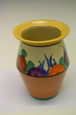 Lot 353 - Clarice Cliff Bizarre 'Gayday' pattern vase