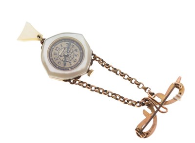 Lot 134 - Mother-of-pearl pendant watch