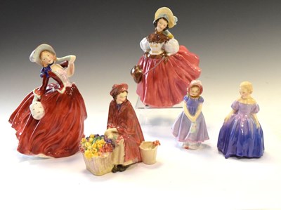 Lot 370 - Five Royal Doulton figures to include