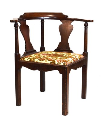 Lot 708 - Mahogany 'smoker's bow' corner armchair