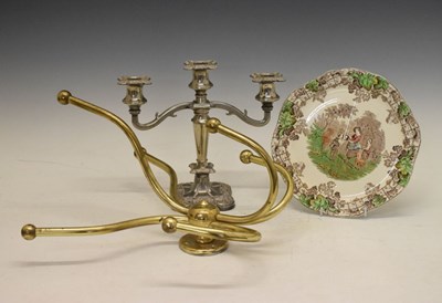 Lot 636 - Brass wall mounted coat hanger