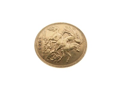 Lot 187 - Edward VII gold half sovereign, 1909