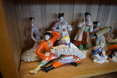 Lot 723 - Ten Russian Soviet-era porcelain figures
