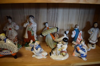 Lot 723 - Ten Russian Soviet-era porcelain figures