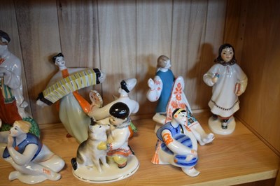 Lot 723 - Ten Russian Soviet-era porcelain figures