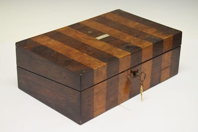 Lot 209 - Victorian satin birch and rosewood banded writing box