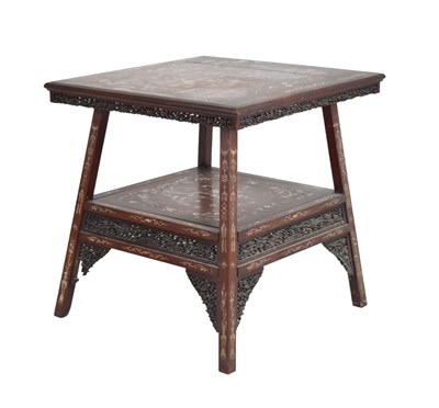 Lot 335 - Chinese bone and hardwood occasional table