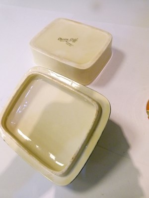 Lot 365 - Clarice Cliff sardine dish, sifter and Carlton Ware salad dish