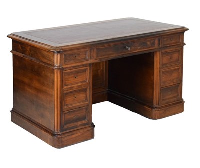 Lot 716 - Early 20th Century rosewood twin pedestal desk