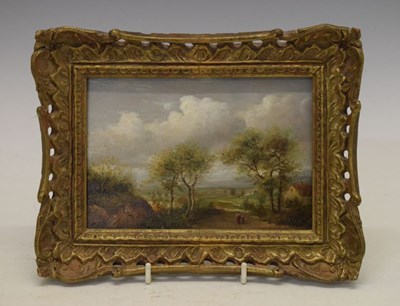 Lot 585 - Attributed to Joseph Thors (c.1835-1920) - Oil on board - rural landscape with figures