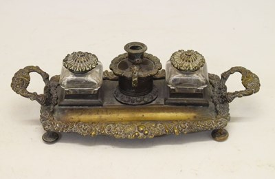 Lot 281 - French Empire desk stand and an inkwell