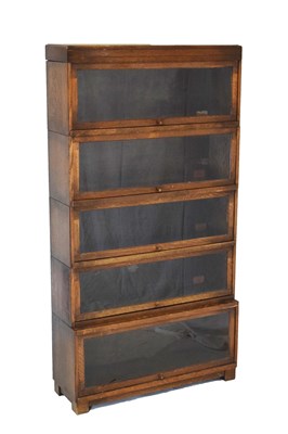 Lot 547 - Globe Wernicke 'Classic' five-section modular bookcase, on plinth base