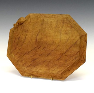 Lot 232 - Workshop of Robert 'Mouseman' Thompson, oak octagonal breadboard or cheese board