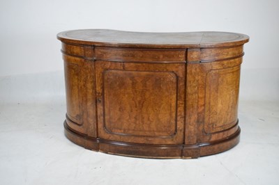 Lot 645 - Fine Victorian burr walnut kidney-shaped pedestal desk by Gillow & Co