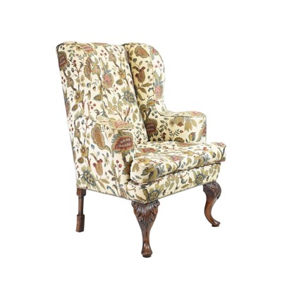 Lot 692 - George III style wing armchair