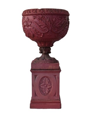 Lot 655 - Accrington Nori Brick Co stoneware jardinière and pedestal