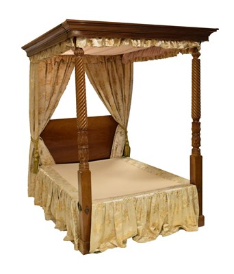 Lot 697 - Mahogany and oak four-poster bed