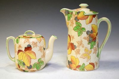 Lot 443 - Royal Doulton Blackberry pattern teapot & hot water jug (2)