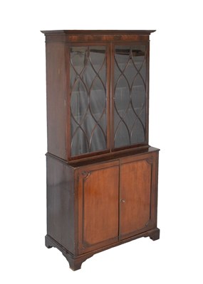 Lot 493 - Regency mahogany bookcase on cabinet