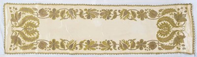 Lot 303 - 19th century gold thread embroidered table runner