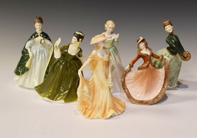 Lot 371 - Six porcelain figures by Royal Doulton, Coalport and Royal Worcester