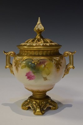 Lot 349 - Royal Worcester pot pourri vase