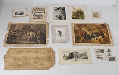 Lot 593 - Quantity of unframed prints and engravings