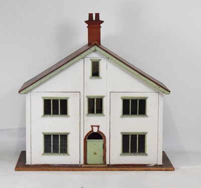 Lot 454 - Early 20th Century scratch-built dolls house with accessories