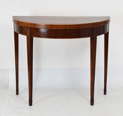 Lot 602 - Early 19th Century mahogany demi-lune fold-over card table