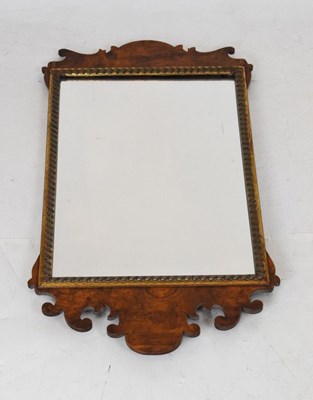 Lot 561 - Rectangular wall mirror with fretwork cresting