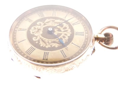 Lot 143 - Lady's 14K yellow metal cased pocket watch
