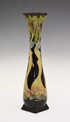 Lot 402 - Moorcroft  Pottery - Limited edition 'Wood Nymph' pattern tapered vase