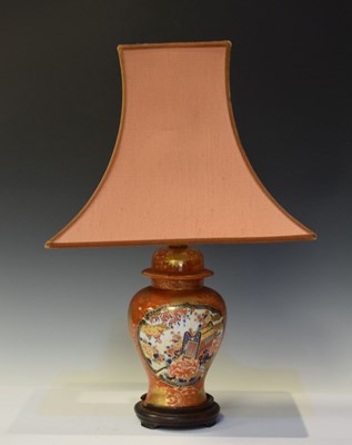 Lot 654 - Japanese Kutani style lamp