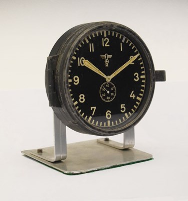 Lot 636 - Junghans - World War II German Kreigsmarine aluminium cased 8 day ships clock