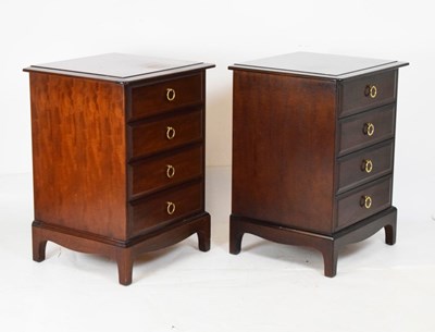 Lot 637 - Pair of Stag Minstrel bedside chests