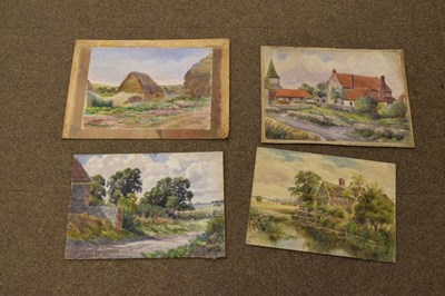 Lot 656 - Charles Browne Core, (1860-1947) - Folio of watercolours - Farms etc