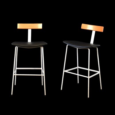 Lot 650 - Frank Guille for Kandya - Pair of Program high stools